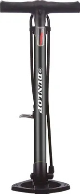Produktbild von Dunlop Fahrradpumpe 12Bar für Dunlop-, Schrader- u. Französisches Ventil - Standluftpumpe inkl. Adapter für Spielzeug und Bälle - Roller- u. Autoreifen - 67,5 x 22,1 cm