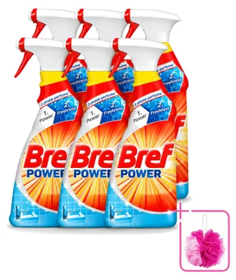 Produktbild von 6 x Bref Power Badreiniger - Anti-Kalk & Schmutz - 750 ml - Sparpackung - 6 Stücke