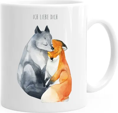 Produktbild von Kaffee-Tasse Ich liebe dich Fuchs Geschenk Liebe Spruch MoonWorks® weiß unisize