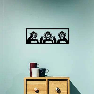 Immagine prodotto di Wallity, Tre TNL1821, Nero, Altre decorazioni per la casa, 50 x 18 cm, 100% metallo (spessore: 1