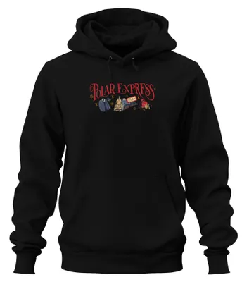 Zdjęcie produktu dla Polar Express, świąteczny pociąg, napis "I Believe", bluza z kapturem, czarna, rozmiar M