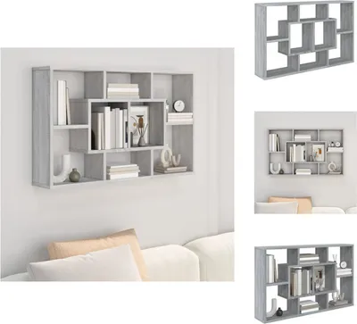 Image de vidaXL Étagère murale Gris Sonoma 85x16x52,5 cm cm Bois composite - Étagères murales