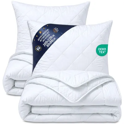 Zdjęcie produktu dla Kołdra całoroczna II gatunek z 2 poduszkami 200x220 + 2x 80x80 cm z mikrofibry