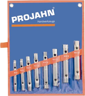 Produktbild von Projahn Rohrsteckschlüssel Satz 10 teilig 6 x 7 - 8 x 9 - 10 x 11 - 12 x 13 - 14 x 15 - 16 x 17 - 18 x 19 - 20 x 22 mm Drehstift 146 mm (Art. 260001 f