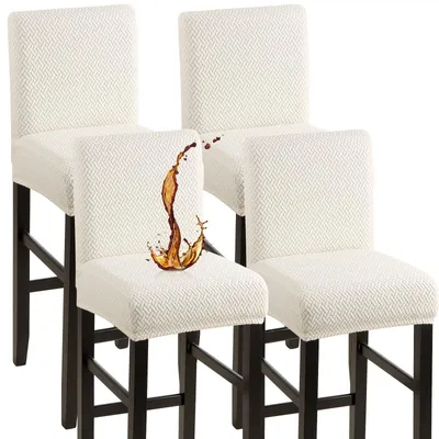 Image de Omgoods - Ensemble de 4 housses imperméables pour tabourets de bar, adaptées aux chaises de salle à manger