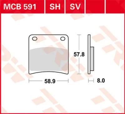 Obrázok produktu pre Sada brzdových doštičiek TRW MCB591 VX800 VS51B