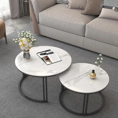 Produktbild von Couchtisch - Beistelltisch - Wohnzimmertisch - Lounge-Tisch - Set aus 2 Tischen (verschachtelbar)