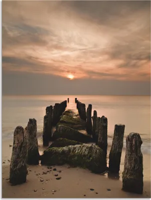 Produktbild von ARTland Wandbild Alu für Innen & Outdoor Sonnenuntergang an der Ostsee Größe: 60x80 cm