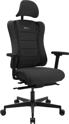Produktbild von Gaming-Stuhl - Schwarz - Kunstleder - Stoff - mit Multifunktionsarmlehnen