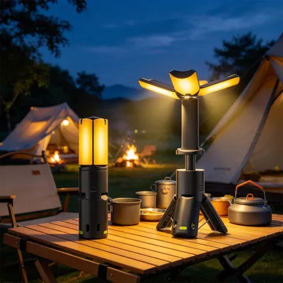 Produktbild von Teleskop Campinglampe Wiederaufladbar,10000 mAh LED Multifunktion Camping Laterne, Dimmbare Zeltlampe Tragbare Stromversorgung 2400LM IPX5