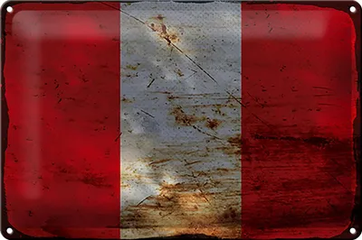 Produktbild von Blechschild Flagge Peru 30x20cm Flag of Peru Rost