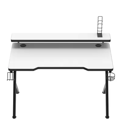 Produktbild von huzaro Hero 5.0 | Gaming Schreibtisch Computertisch Bürotisch | Arbeitszimmer Gamer | Monitorständer Carbon Tischplatte | 120 x 60 | Weiß