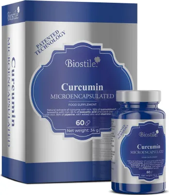 Produktbild von Biostile Curcumin MICROENCAPSULATED – Kurkumin pro ochranu buněk a antioxidační podporu