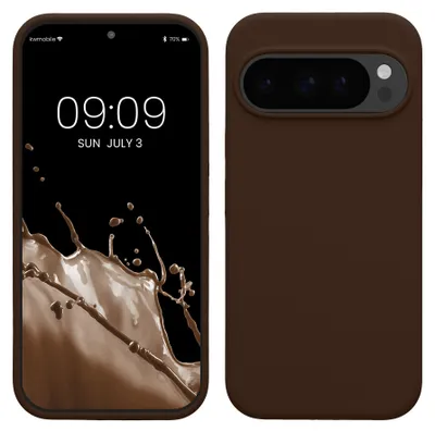 Immagine prodotto di Custodia protettiva in silicone per Google Pixel 10 / Pixel 10 Pro, compatibile con la ricarica wireless, colore marrone cioccolato