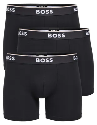 Zdjęcie produktu dla Bokserki męskie BOSS Power z wyraźnym logo, zestaw 3 sztuk, krótkie, kolor czarny