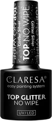 Zdjęcie produktu dla CLARESA Top No Wipe 5g Glitter Silver
