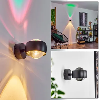 Produktbild von Osacca »Osacca« moderner Wandstrahler aus Metall/Glas in Schwarz/Klar