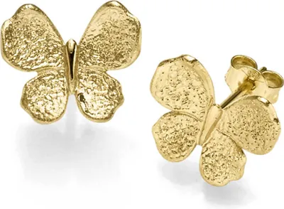 Paar-Ohrstecker-Schmetterlinge-aus-585-Gelbgold-strukturiert