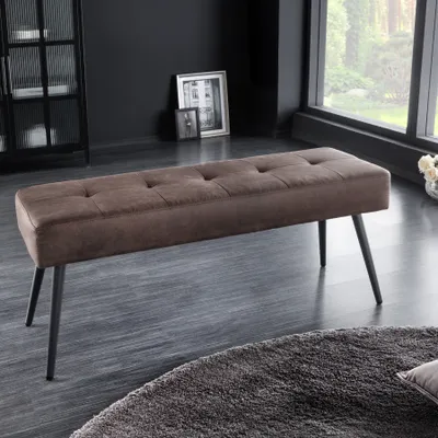 Produktbild von riess-ambiente Design Sitzbank BOUTIQUE 100cm braun Microfaser schwarze Metallbeine Polsterbank Bank