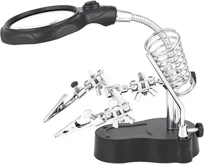Immagine prodotto di Helping Hand Luce LED regolabile Lente d'ingrandimento Stazione saldante Terza mano Morsetto ausiliario per saldare