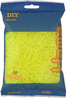 Obrázek produktu pro Hama sáček s 3000 midi korálky neonově žluté