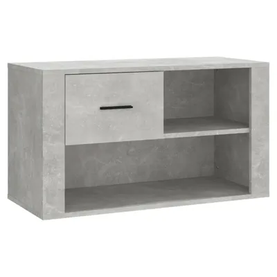 Image de vidaXL Armoire à chaussures gris béton 80x35x45 cm Bois composite