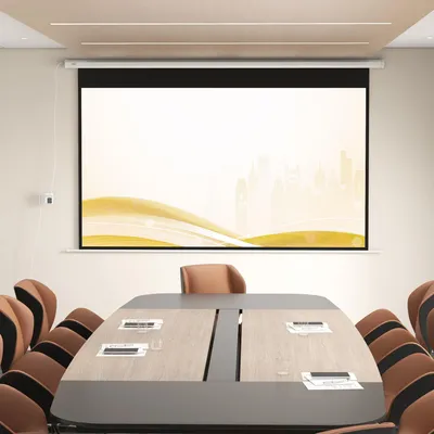 Produktbild von Motorleinwand 120 Zoll, Beamer Leinwand 16:9 mit Fernbedienung, Projektionsleinwand elektrisch, Weiß | 266 x 149 cm | Wand- & Deckenmontage | 10,3 kg