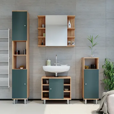 Immagine prodotto di Set mobili bagno Vicco Fynn Verde 4 parti, Model 37326