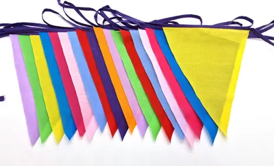 Produktbild von Wimpelkette Wimpel Band Girlande Stoff 10m Bunt Fasching Feiern Dekoration Lila