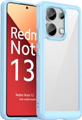 Produktbild von Schutzhülle für Xiaomi Redmi Note 13 4G Klar Rückseite Stoßfeste TPU Silikon Bumper Hülle Blau