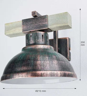 Obrázek produktu pro Industriální nástěnná lampa Hakon hnědá LOFT