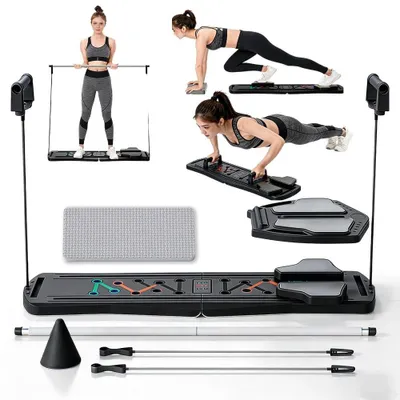 Produktbild von Multifunktionales Pilatesboard mit Widerstandsbändern für das Ganzkörpertraining