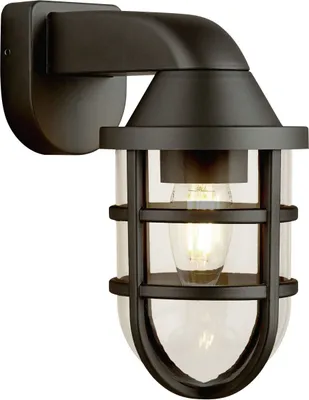 Produktbild von Außenwandleuchte H: 21 cm IP44 Schwarz E27 Maritim