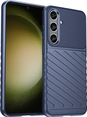 Produktbild von Mobigear Groove  Samsung Galaxy S24 Plus Hülle Flexibles TPU Backcover - Blau