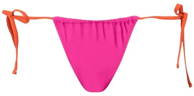Produktbild von Puma Swim Damen Side Tie Tanga String Bikini Unterteil Pink Chili Logo Print
