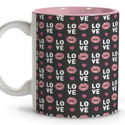 Keramik-Kaffeetasse 330 ml, Liebesmotiv, Geschenkbox