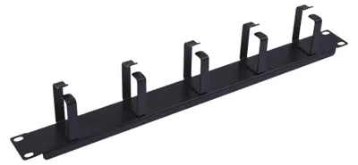 Produktbild von Equip Kabelmanagement-Panel 1HE mit 5 Metallhalterungen, Schwarz