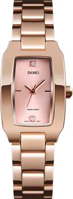 Obrázok produktu pre Dámske quartzové hodinky SKMEI s náramkom z nehrdzavejúcej ocele, diamantovým ciferníkom, elegantným náramkom, presným časom a vodotesnosťou 3 ATM