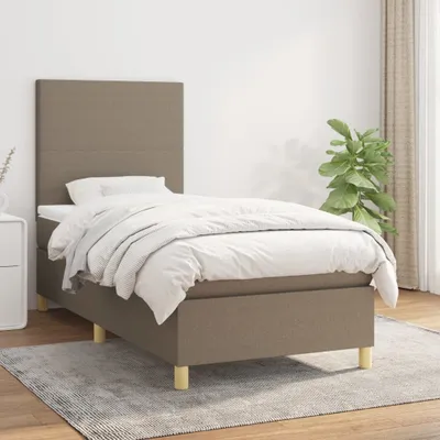 Produktbild von Boxspringbett mit Matratze Taupe 80x200 cm Stoff