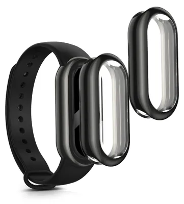 Produktbild von kwmobile 2x Silikon Hülle für Xiaomi Mi Band 8 Schutzhülle - Fullbody Display Cover Set aus Silikon - Schwarz