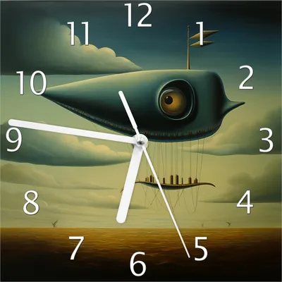 Produktbild von Wallario Design Wanduhr Himmelsfahrer aus Echtglas, Größe 20 x 20 cm