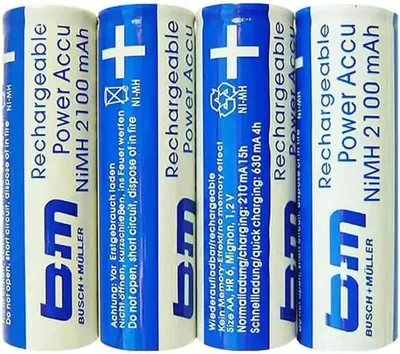 Productafbeelding van Busch & Müller Accu, B&M F.Ixon, set van 4 stuks.