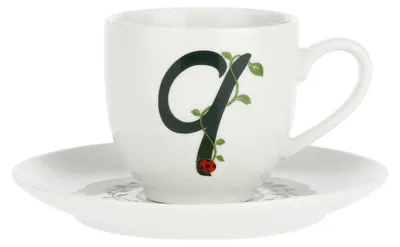 Kaffeebecher mit Untertasse 'Q' 85 ml Porzellan Geschenkbox