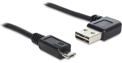 Produktbild von Kabel EASY-USB 2.0 Typ-A Stecker gewinkelt links / rechts > USB 2.0 Typ Micro-B Stecker 0,5 m