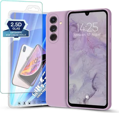 A phone case and screen protector are displayed together against a white background.