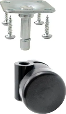 Obrázek produktu pro Univerzální sada pro nábytkové kolečka – klouby Ø 35 mm se šroubovací deskou a šrouby