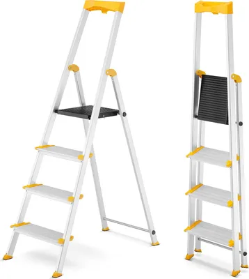 Produktbild von Drabina aluminiowa jednostronna 4 stopniowa DRABEST MAX szerokie stopnie 150kg