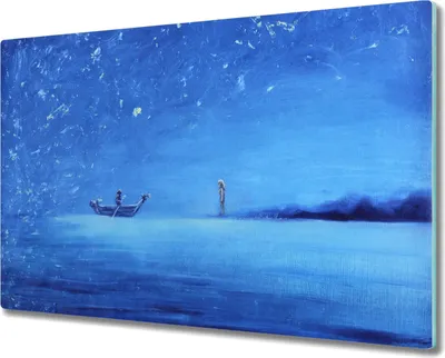 Produktbild von Coloray Küchenbrett Kochplattenabdeckung Hackbrett Schneidebrett Herdabdeckplatte 80x52 cm - Nacht Meer