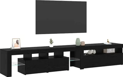 Produktbild von "Winterschlussverkauf "TV-Tisch/TV-Schränk Skandinavisch - CLORIS - Fernsehenschrank - 2 pcs Schwarz Eichen-Optik 230 x 36,5 x 40 cm - NeuMöbel5665046