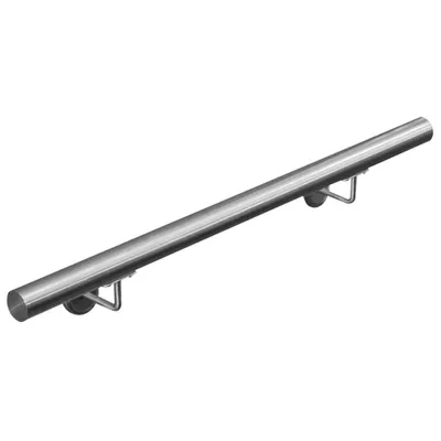 Produktbild von V2Aox Handlauf Treppengeländer aus Edelstahl, Durchmesser: 4,2 cm, Rostfrei & Wetterfest, Inklusive Montagematerial, Halter, Länge:60 cm